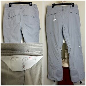 NWOT! Spyder Women's High Perf Gray Silver GTX GORE-TEX Ski Pants Black Sz 12